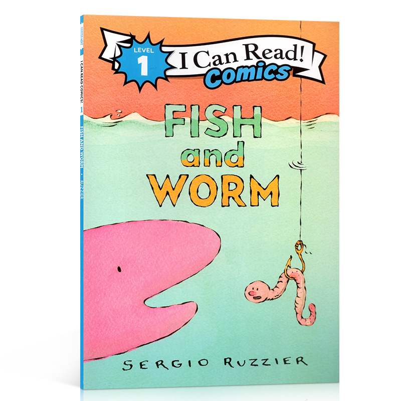 英文原版 ICR Comics L1 Fish and Worm 鱼与虫 漫画分级读物培养阅读兴趣 4-8岁儿童宝宝幽默搞笑启蒙益智绘本平装 - 图3