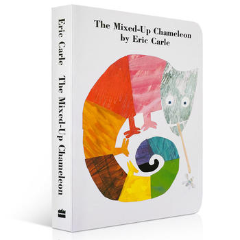 送音频进口英语原版绘本启蒙Eric Carle The Mixed-Up Chameleon Board Book拼拼凑凑的变色龙廖彩杏书单纸板书儿童故事图画书 - 图3