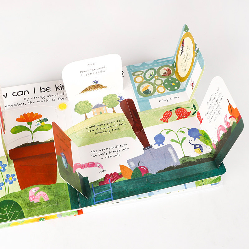 Usborne英文原版How Can I Be Kind?我怎样才能变得善良? 3-5岁低幼儿童英语启蒙认知绘本亲子互动共读早教书 宝宝纸板翻翻书