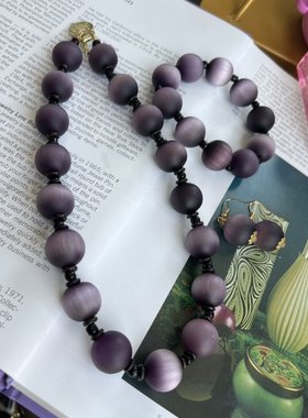 琉璃常规链女式猫眼项链手链耳钩