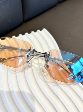 新款星星无框墨镜防风