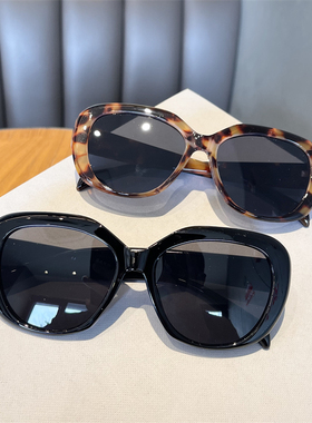 欧美甜酷辣妹黑色圆框墨镜