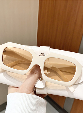 超酷欧美原创设计个性街拍潮牛油果绿色墨镜女isn风太阳眼镜男女