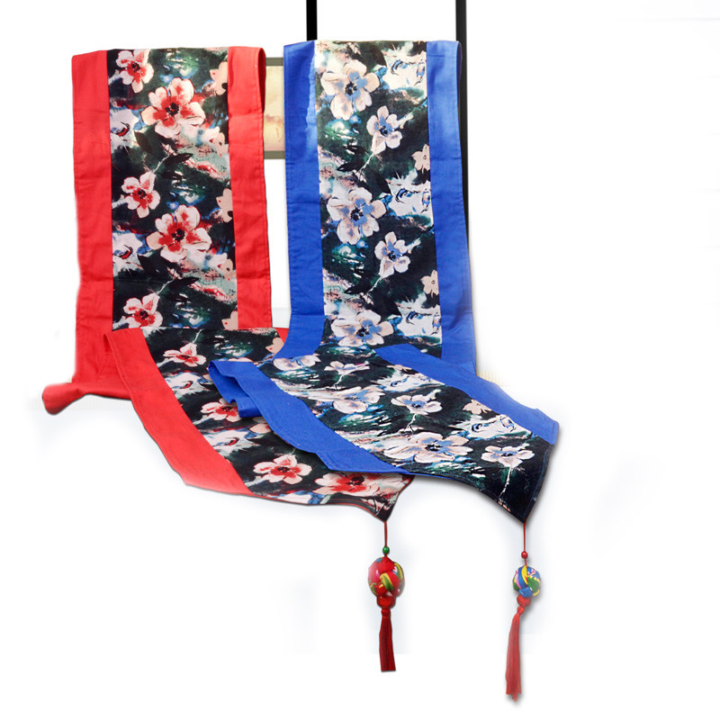 中式家居软饰布艺镶边吊穗桌旗床旗柜旗棉麻玉兰花印花餐垫茶垫,淘宝优惠券,粉丝福利购,淘宝优惠卷