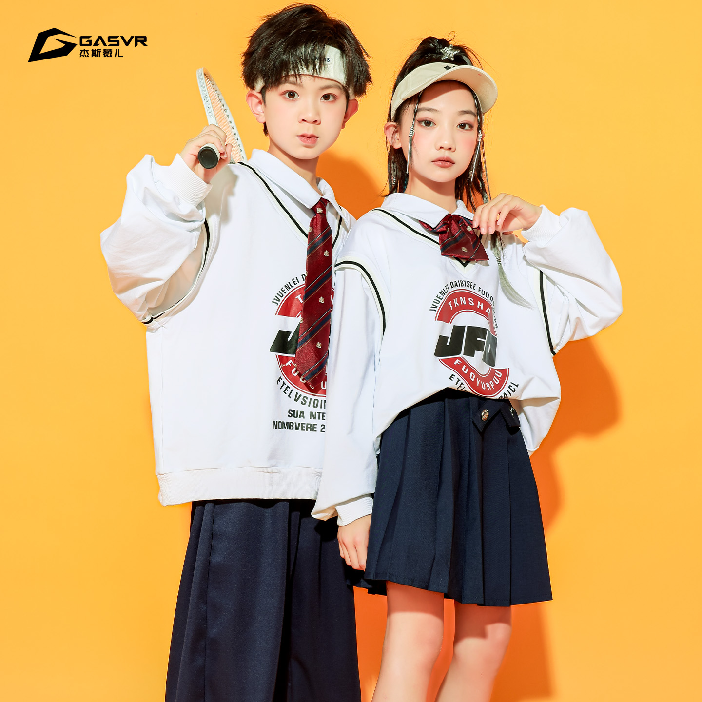 儿童啦啦队演出服英伦学院风小学生运动会开幕式服装集体合唱班服 - 图2