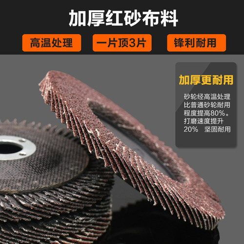 百叶片抛光片角磨机百叶轮打磨片平面砂布轮磨片100/125/150/180 - 图2