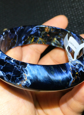 Pietersite彼得石手镯蓝色猫眼60毫米贵妃镯子天然纳米比亚829