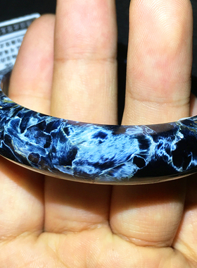 Pietersite彼得石手镯蓝色火彩纹理内径60毫米60mm纳米比亚料839