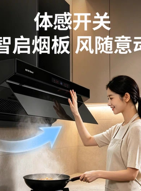 雅乐思抽油烟机K5家用爆款28m³超大吸力直流变频橱柜机加密烟管