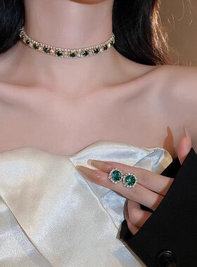 法国【设计师】Glam Dani 新款项链耳环套装锁骨链晚会礼服配饰女