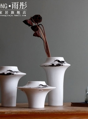 陶瓷简约现代风白色插花家居装饰