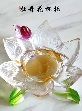 琉璃水仙花杯托香插烛台装饰品