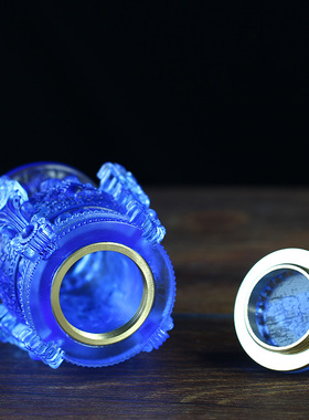 古法琉璃中佛堂八宝如意装藏宝瓶