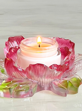 琉璃莲花香插线香香座摆件