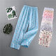 Ladies home trousers pure cotton plaid woven