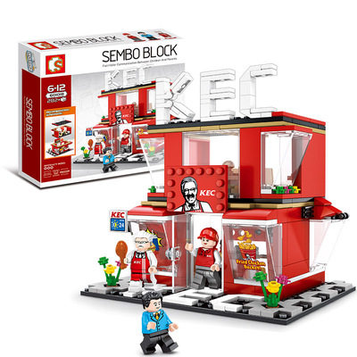 街景系列手机店快餐店拉面店儿童益智拼装积木玩具模型601020 - 图3