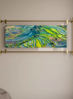 亚克力广告牌展板吊悬挂墙双层夹画海报框公司宣传板展示牌装饰品