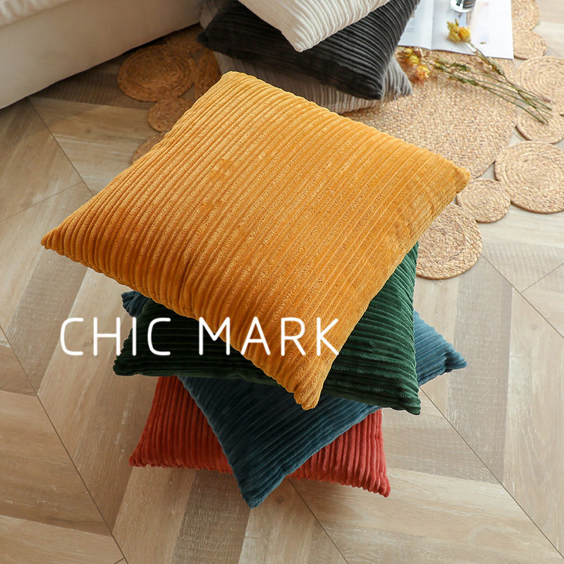 高JI ins风灯芯绒宽窄条纹绒布抱枕套卧室沙发汽车靠垫北欧现代,淘宝优惠券,粉丝福利购,淘宝优惠卷