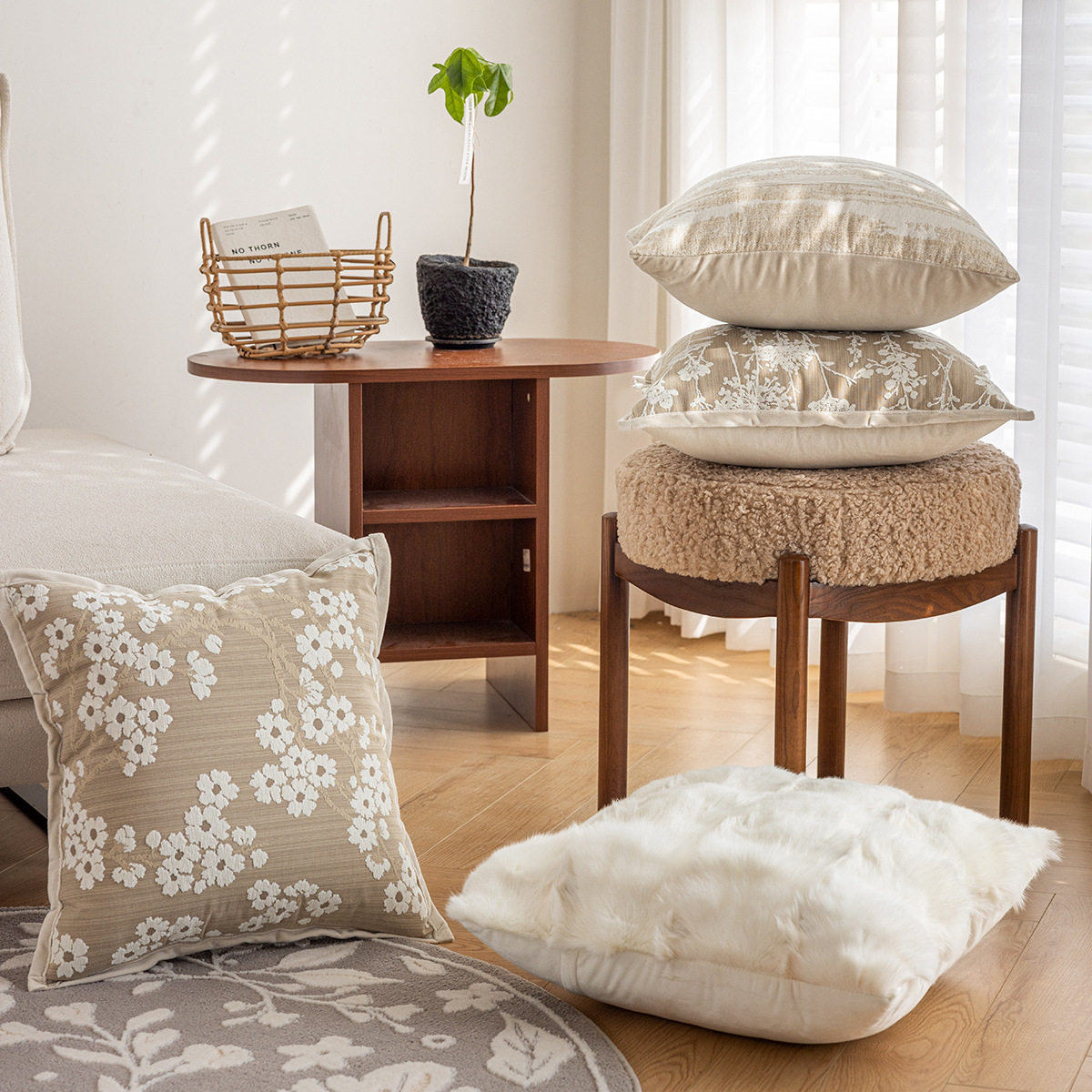 轻法式客厅沙发抱枕奶油风样板房装饰靠枕床上靠背提花抱枕套,淘宝优惠券,粉丝福利购,淘宝优惠卷