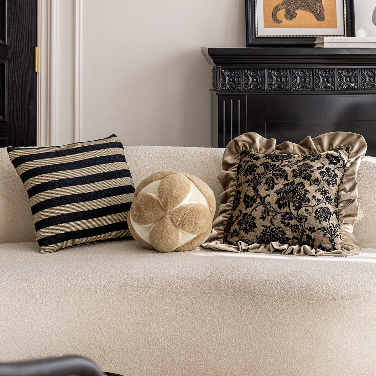 中古风客厅沙发抱枕靠垫雪尼尔提花抱枕套不含芯腰枕靠背,淘宝优惠券,粉丝福利购,淘宝优惠卷