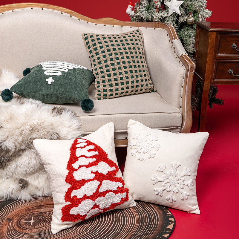北欧圣诞氛围家用客厅沙发抱枕套床头靠枕套圣诞树图案靠垫抱枕,淘宝优惠券,粉丝福利购,淘宝优惠卷