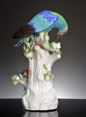 动物瓷塑觅食居家装饰摆件