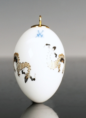 圣诞节彩蛋黑色御龙描金挂饰