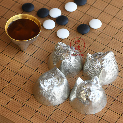 日本 高冈 能作锡器 十二生肖 金箔汤吞 酒杯 酒盅 - 图3