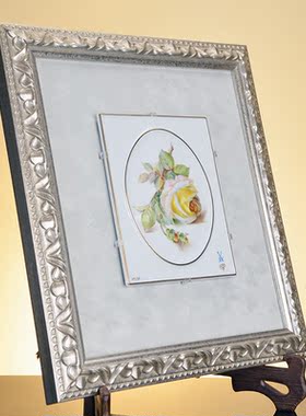 自然主义花卉黄蔷薇彩绘描金