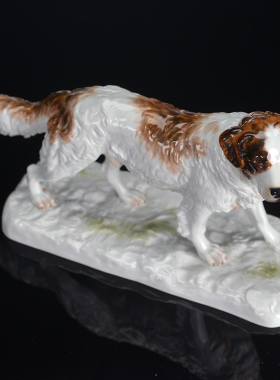 彩绘动物瓷塑黄金猎犬装饰摆件