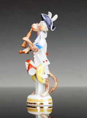 猴子乐队鼓手演奏者瓷塑摆件