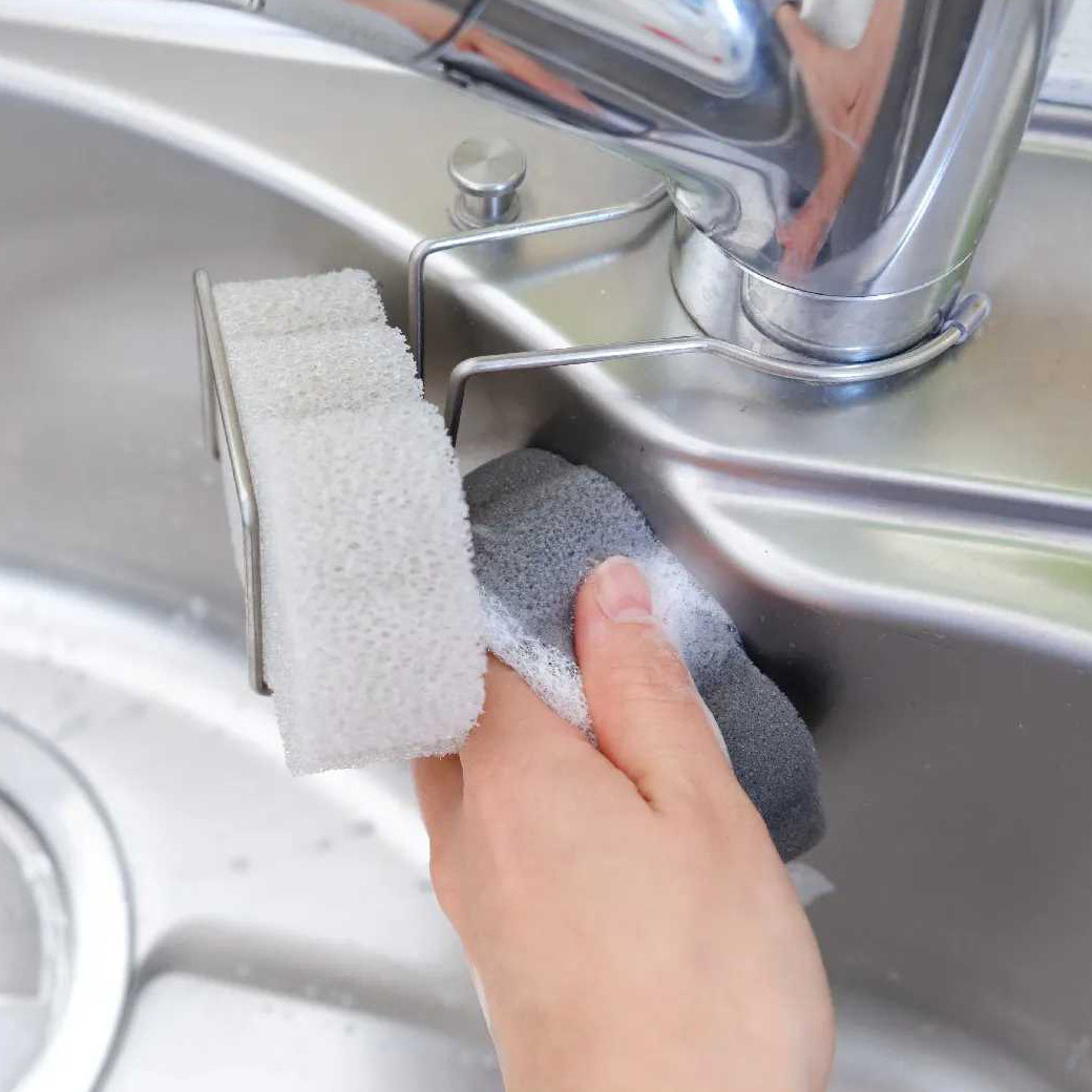 厨房水池用百洁布钢丝球收纳架不锈钢海绵沥水架免打孔水槽置物架,淘宝优惠券,粉丝福利购,淘宝优惠卷