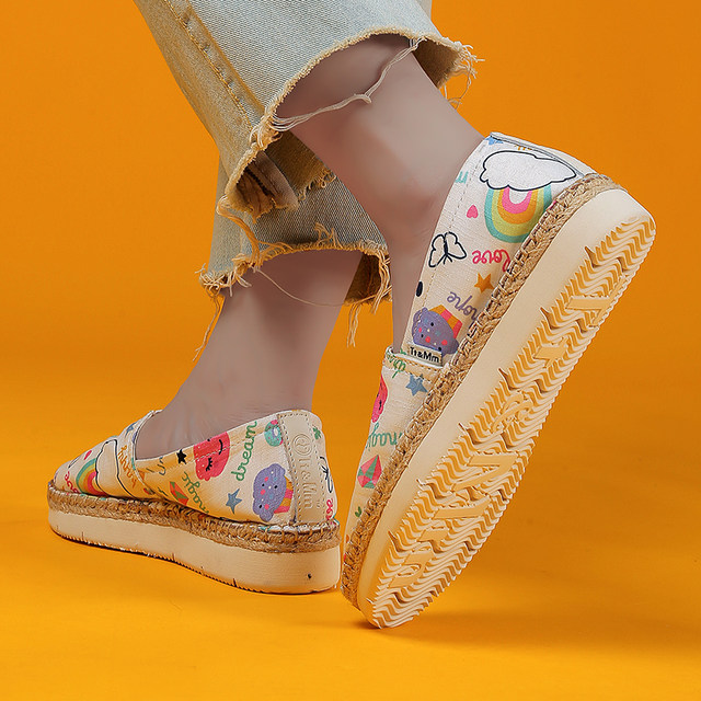 Toms thick sole handmade canvas fisherman's shoes for women