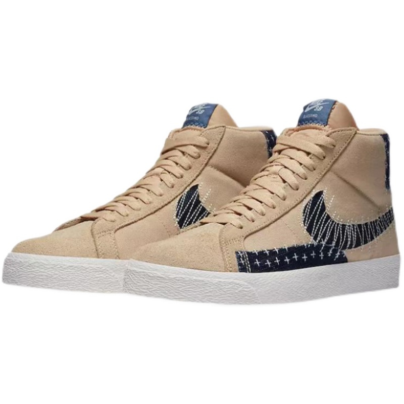 Nike SB Blazer Mid 棕蓝牛仔刺绣 高帮时尚休闲男板鞋CT0715-200 - 图3