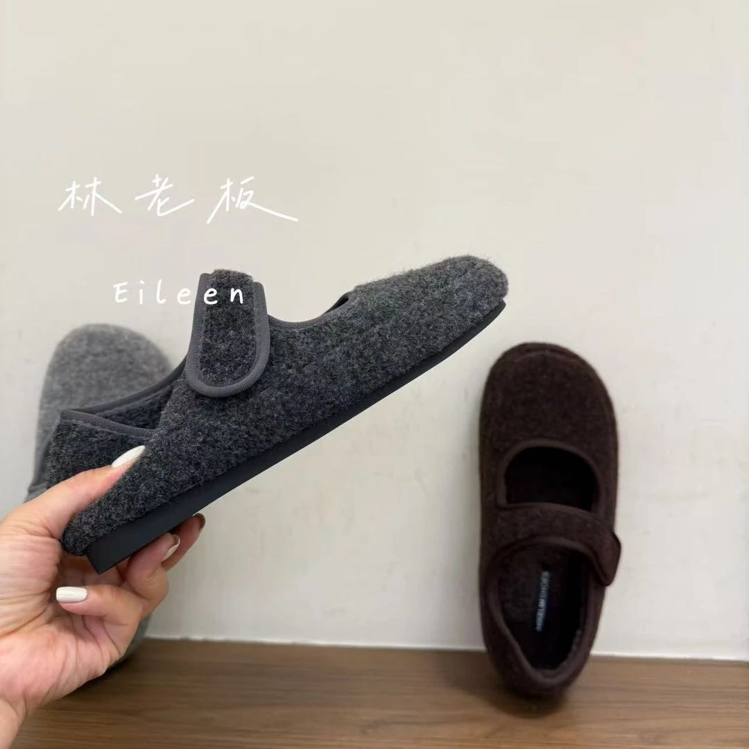 法式毛毛浅口平底玛丽珍单鞋子女秋冬加绒复古软底勃肯鞋A101-2,淘宝优惠券,粉丝福利购,淘宝优惠卷