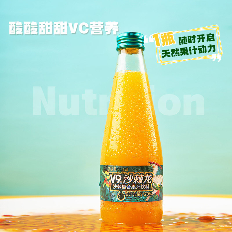 【蜜蜂心愿社】宇航人沙棘汁内蒙古沙棘复合果汁饮料300ml6瓶整箱 - 图2