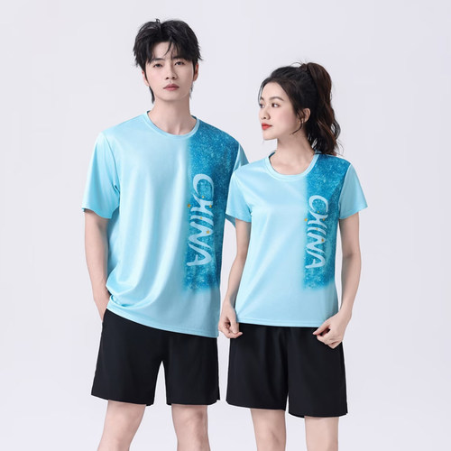 新款乒乓球服套装男女速干运动短袖孙颖莎训练大赛国家队夏季定制 - 图0