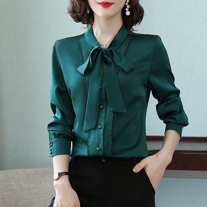 2020秋装新款加绒蝴蝶结长袖衬衫 思别轩衬衫