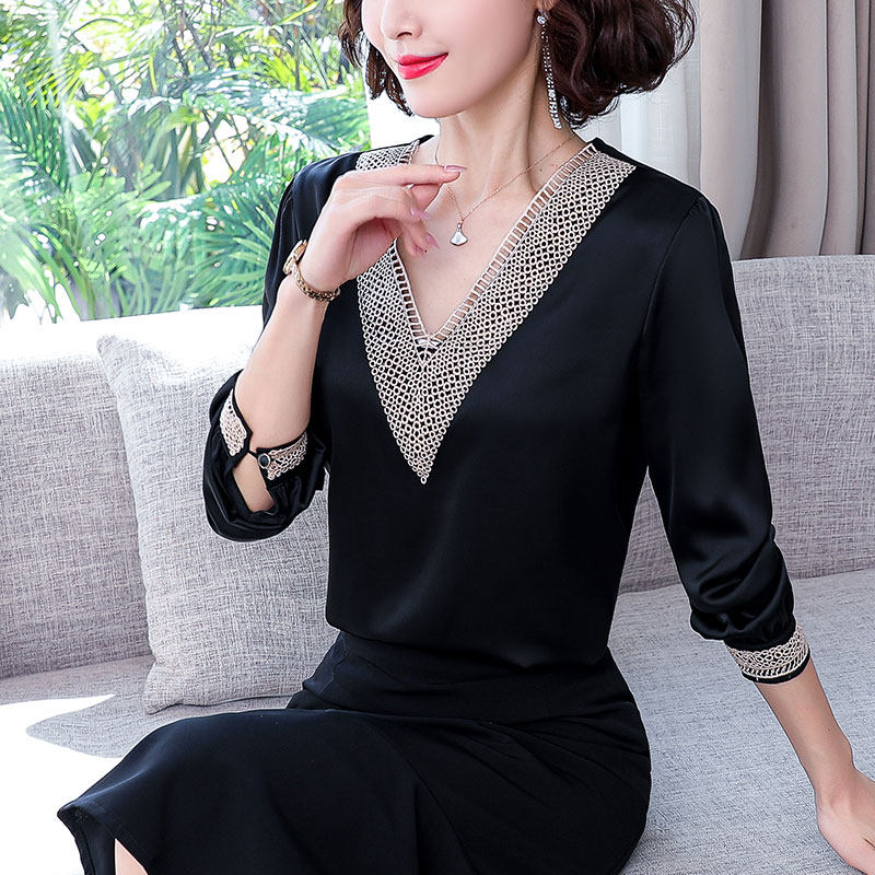 2020秋装新款时尚潮流气质女雪纺衫 思别轩蕾丝衫/雪纺衫