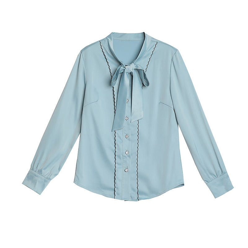2020秋装新款加绒蝴蝶结长袖衬衫 思别轩衬衫