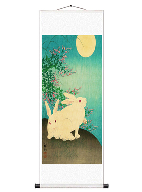 嫦娥奔月丝绸画中秋节卷轴520
