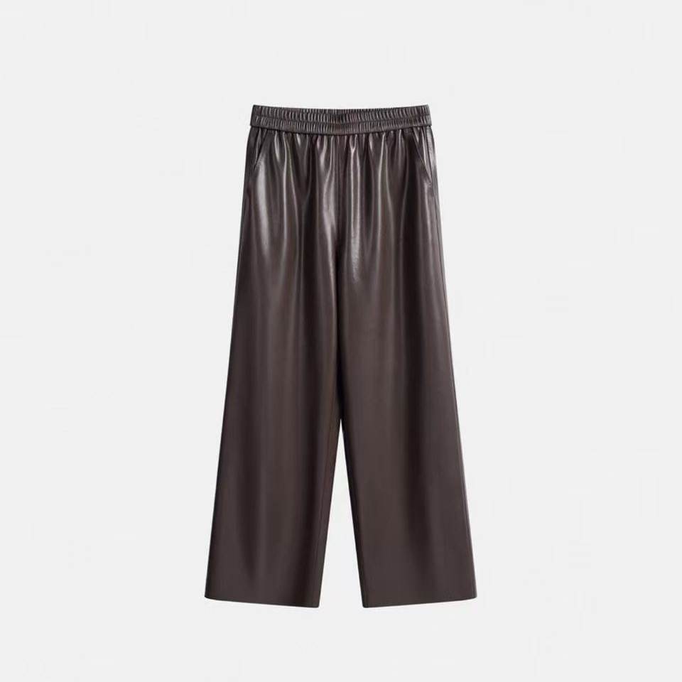 BENYI新款摩登复古显高皮裤休闲裤女九分裤黑色裤子,淘宝优惠券,粉丝福利购,淘宝优惠卷