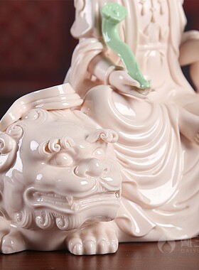 陶瓷文殊普萨普贤菩萨像