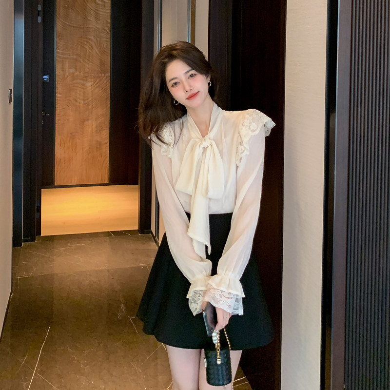 春款2022年新款蝴蝶结设计感衬衫 nurtureone妮茨维旗舰衬衫