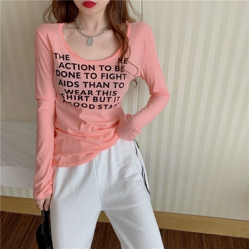 Белая футболка, приталенный лонгслив, коллекция 2022, с рукавом