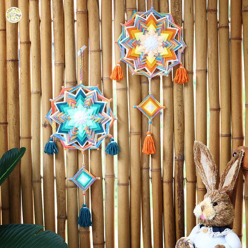 启丨绕线曼达拉 手工编织diy毛线纤维装饰设计亲子手工材料包壁挂 - 图1