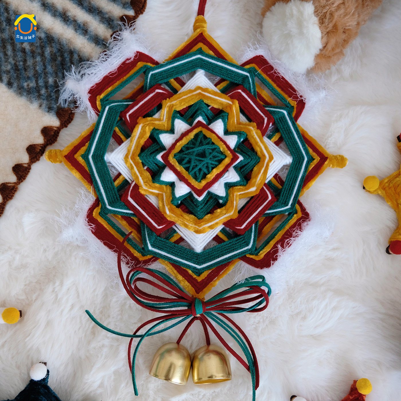 圣诞结|圣诞节diy手工材料包绕线曼达拉氛围感场景布置装饰品门饰,淘宝优惠券,粉丝福利购,淘宝优惠卷