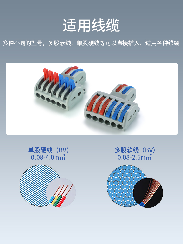 器分线盒大电流明快速电线连接器6 2  出   并家用盒进线接线端子