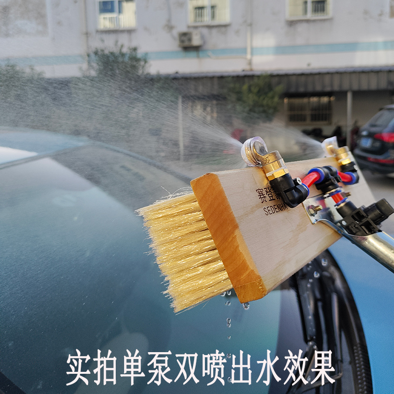 12V24V旅游客车洗车神器大巴车洗车机洗车伸缩杆拖把车载高压水泵 - 图1