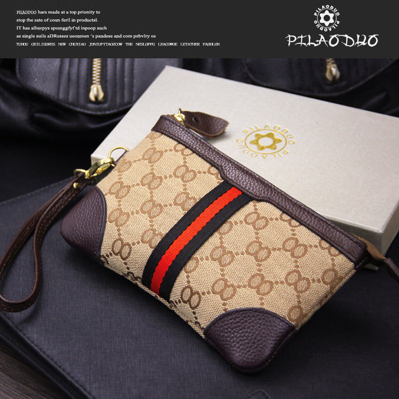 pilaoduo印花帆布+头层牛皮零钱包 pilaoduo箱包钱包